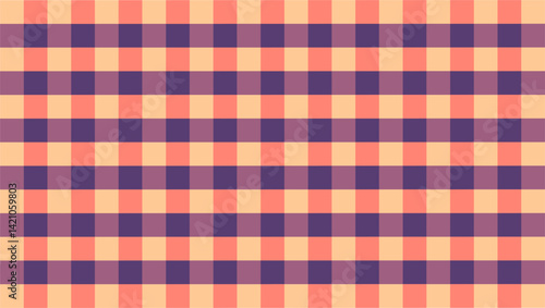 Sunset tones brighten gingham wallpaper and enrich decorative backgrounds.