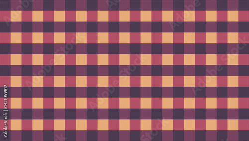 Sunset-inspired gingham wallpaper creates serene, tranquil backgrounds.