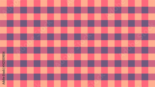 Sunset hues bring gingham wallpaper to life with soft decorative backgrounds.