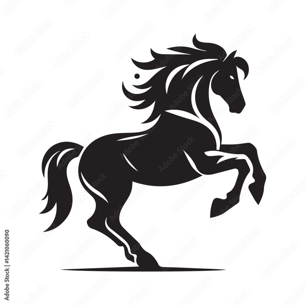 create simple black Horse Silhouette Vector with white background create simple black Horse Silhouette Vector with white background