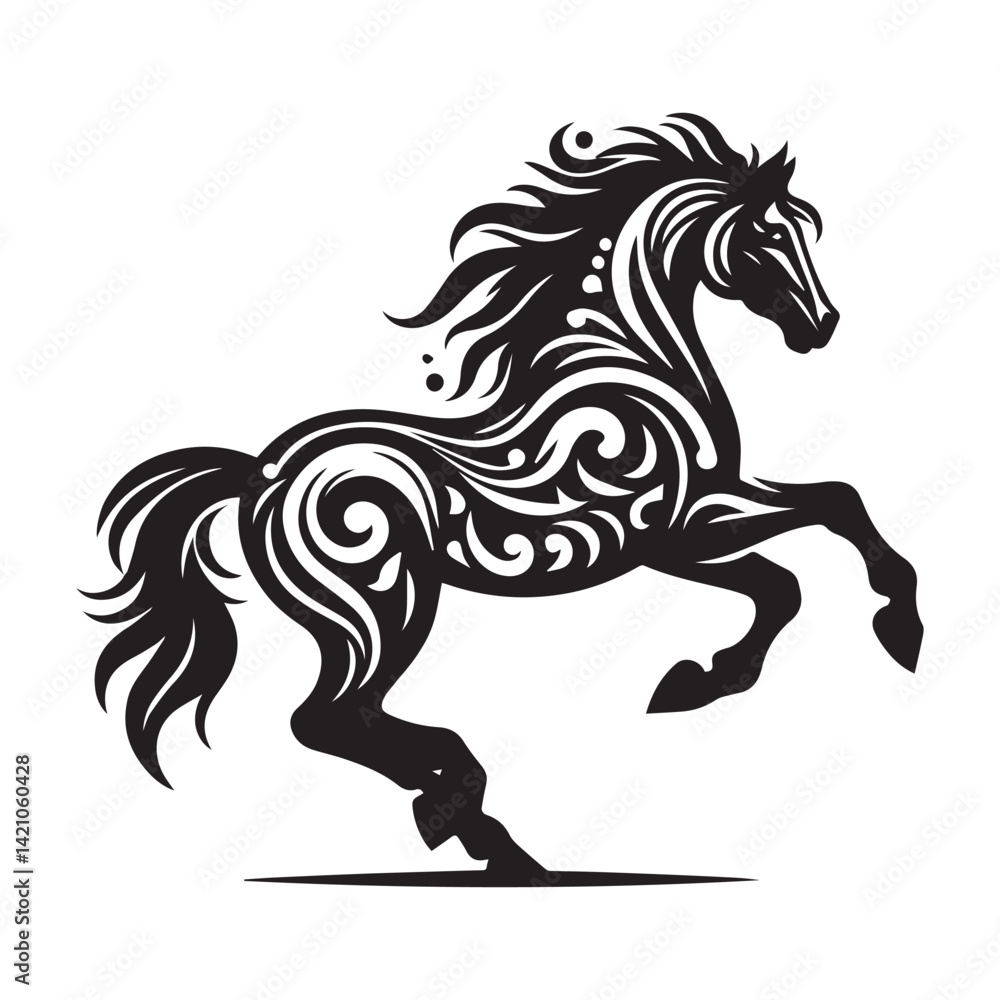 Obraz premium create simple black Horse Silhouette Vector with white background 