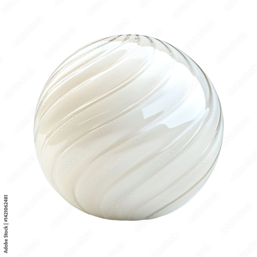Creamy white sphere swirling design elegant smooth texture Creamy white sphere swirling design elegant smooth texture