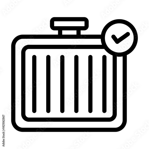 Radiator Check Vector Line Icon Design