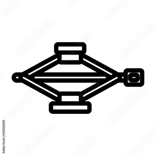 Car Jack Vector Line Icon Design