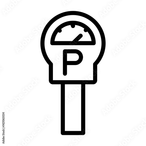 Parking Meter Vector Line Icon Design