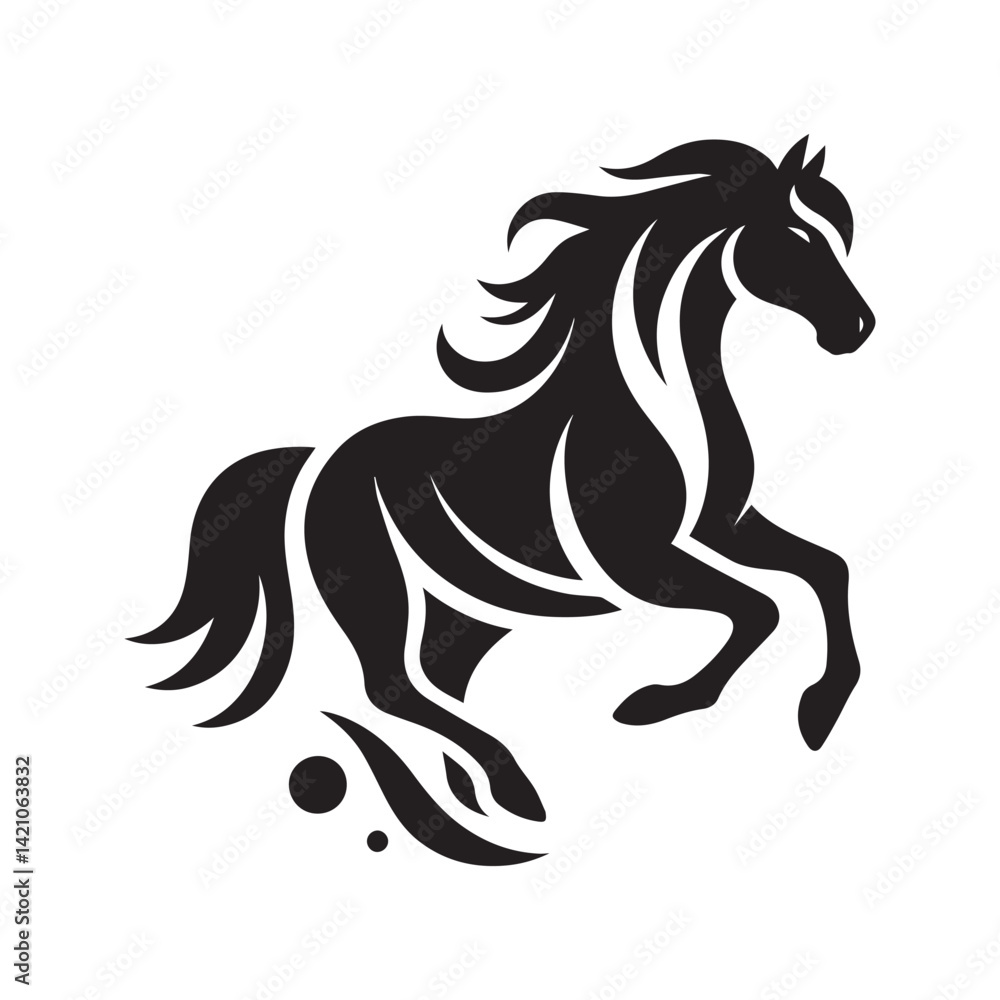 create simple black Horse Silhouette Vector with white background create simple black Horse Silhouette Vector with white background