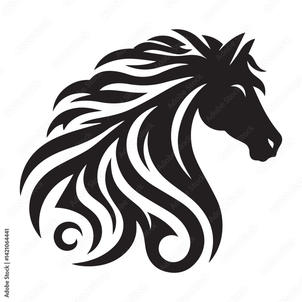 Fototapeta premium create simple black Horse Silhouette Vector with white background 