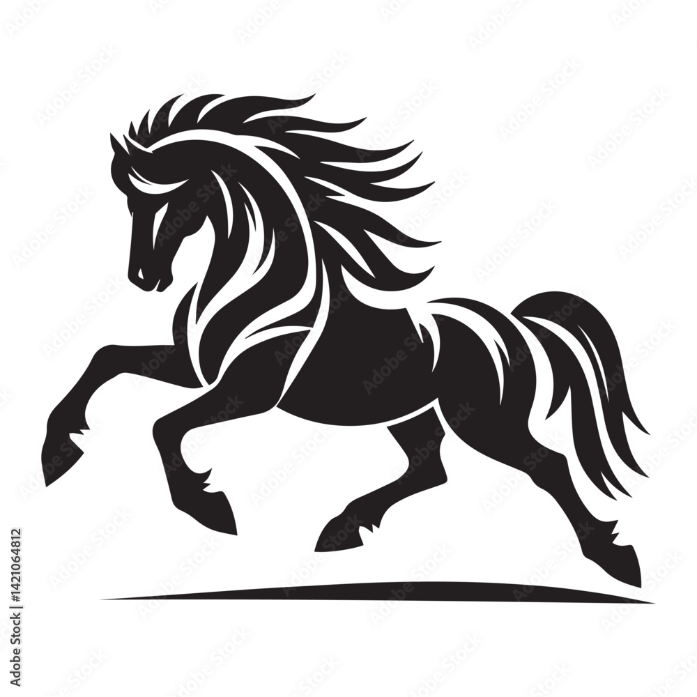 Fototapeta premium create simple black Horse Silhouette Vector with white background 