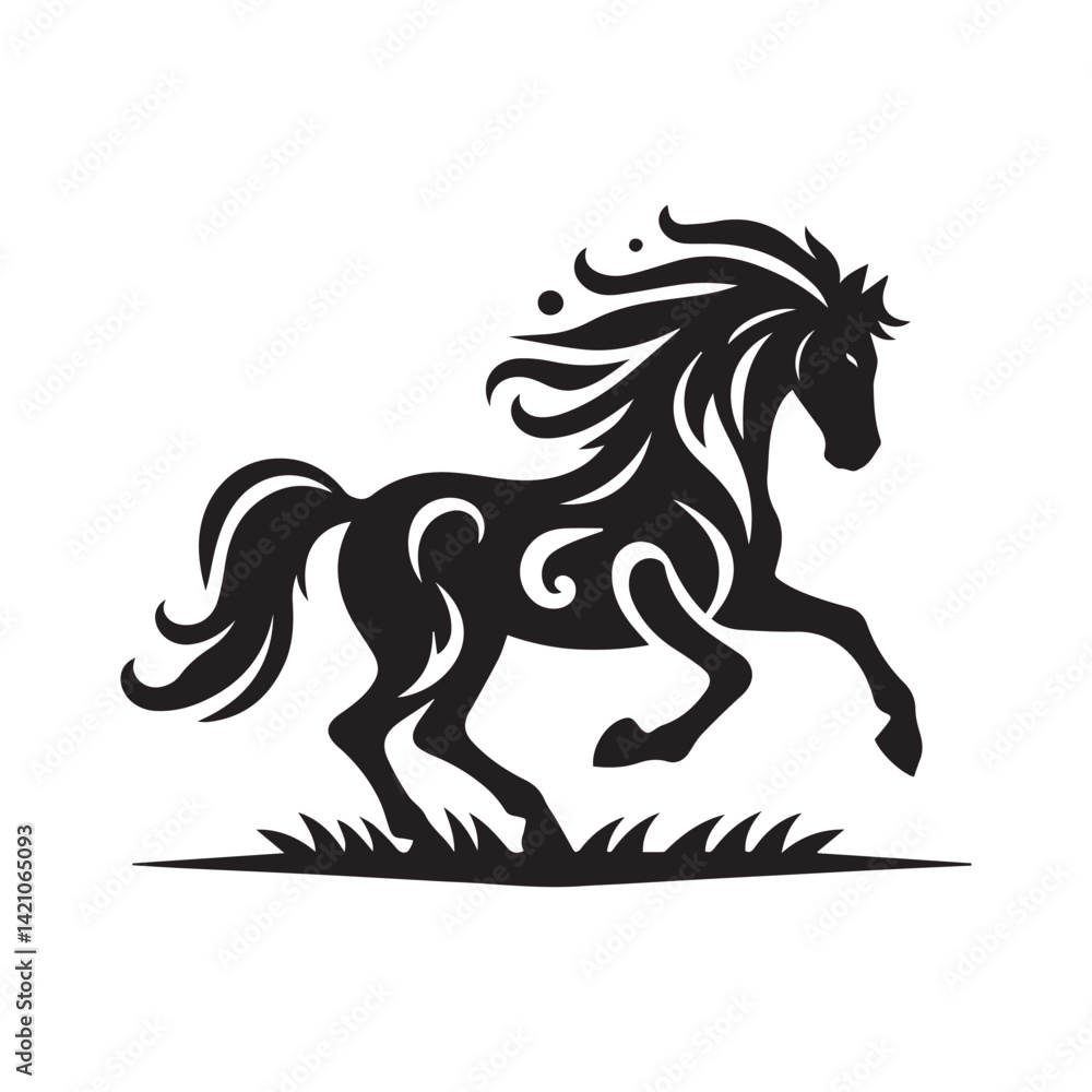 create simple black Horse Silhouette Vector with white background create simple black Horse Silhouette Vector with white background