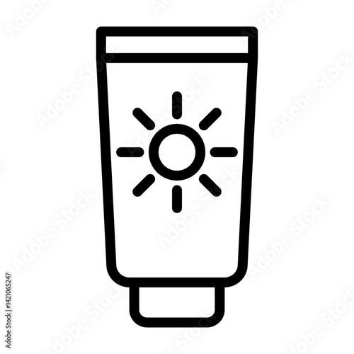 Sunscreen Vector Line Icon Design