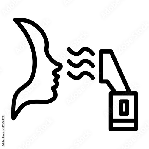Facial Steamer Vector Line Icon Design