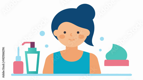 Skincare Routine Illustration Set with Vector Art of Women Applying Creams Masks and Other Beauty Products for Cosmetic and Self Care Promotional Design