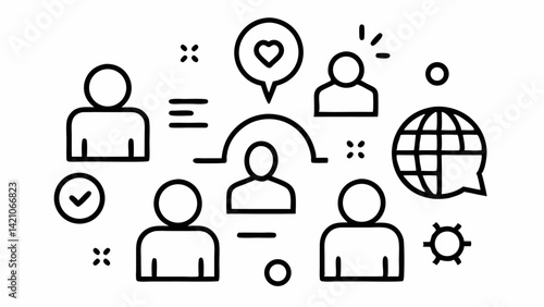 Editable society icon collection featuring clean vector lines ideal for user interface design infographics and web development with a modern professional style