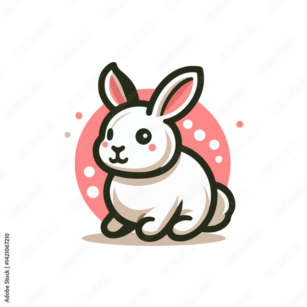 flat vector logo of rabbit , cute rabbit vector flat vector logo of rabbit , cute rabbit vector