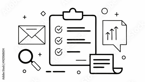 Task icons line editable vector set ideal for illustrating productivity workflow checklist project planning and management concepts in presentations or infographics