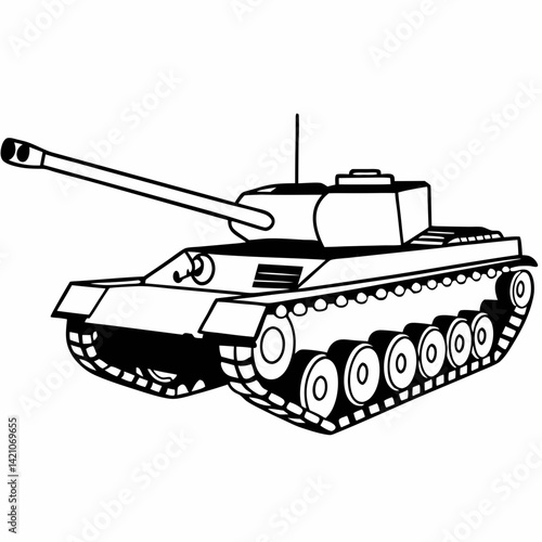 vector illustration of tank
