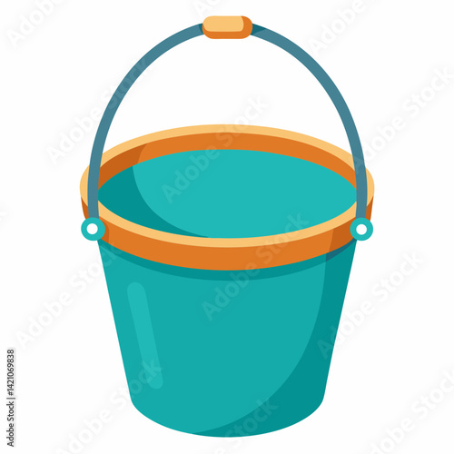 blue bucket isolated on white