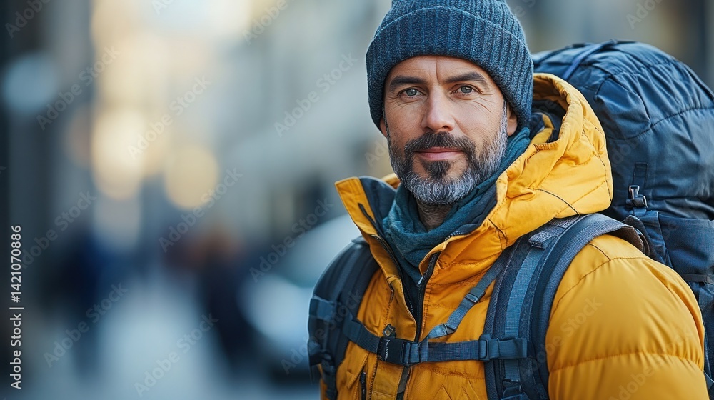 Adventurous Man Ready for Journey Adventurous Man Ready for Journey