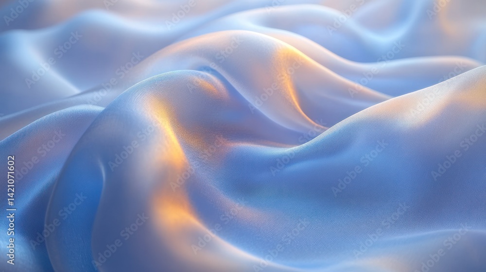 Obraz premium Serene Light Blue Silk Fabric Texture