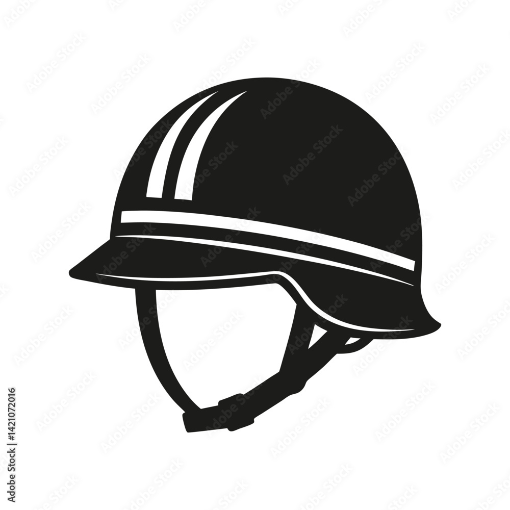Naklejka premium Military Helmet Silhouette Vector