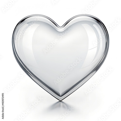 3d heart icon isolated on white background