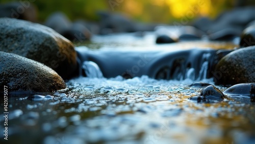 Obraz na płótnie pure natural stream, water background. w salonie