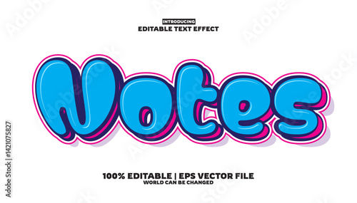 New Notes editable text effect in modern trend style