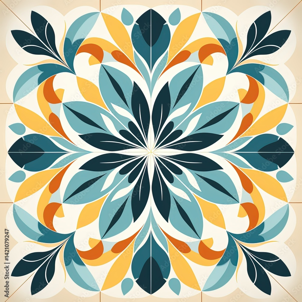 Fototapeta premium Seamless Pattern Tile Vector Illustration in Flat Style