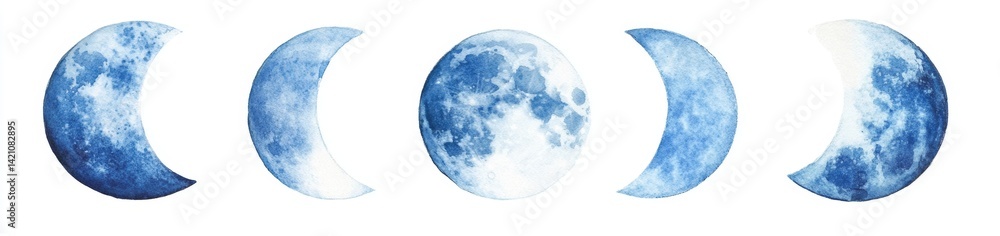 Watercolor Moon Phases (3) Watercolor Moon Phases (3)