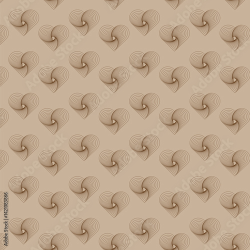 Geometric symmetrical pattern of hearts