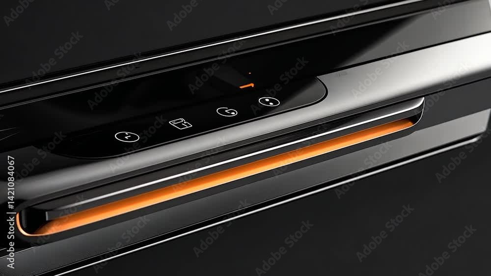 Modern appliance handle with illuminated controls Modern appliance handle with illuminated controls
