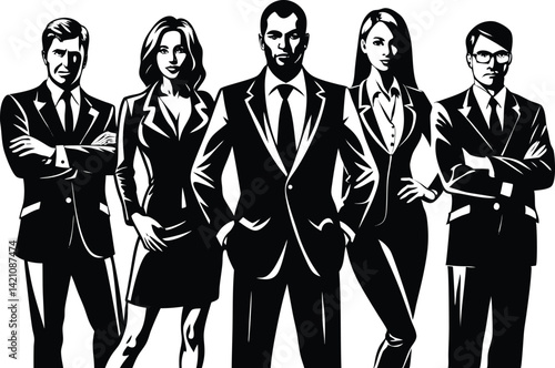 Professional Business Team Illustration | Corporate Leadership Vector Art