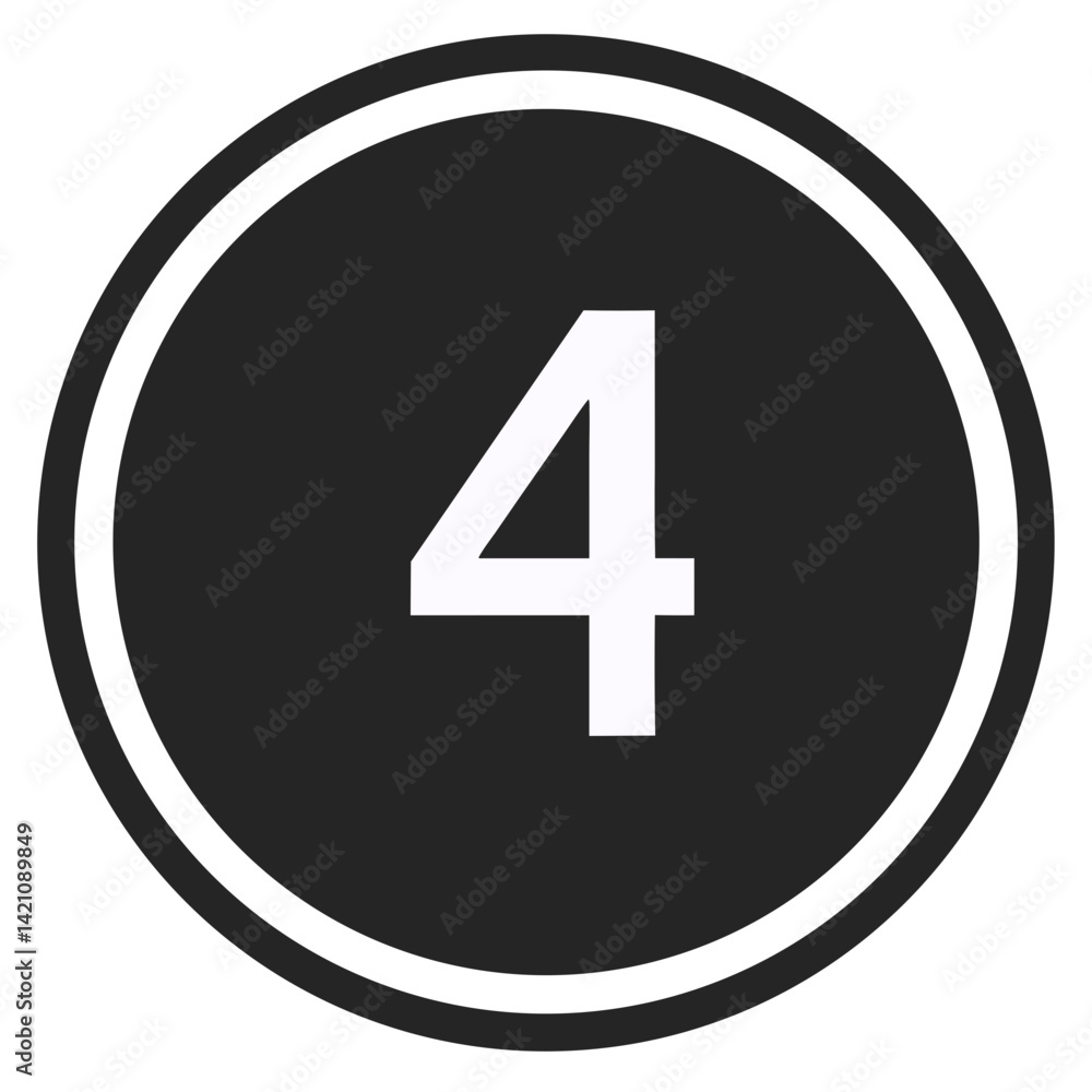 Number 4 Vector Illustration Design Number 4 Vector Illustration Design