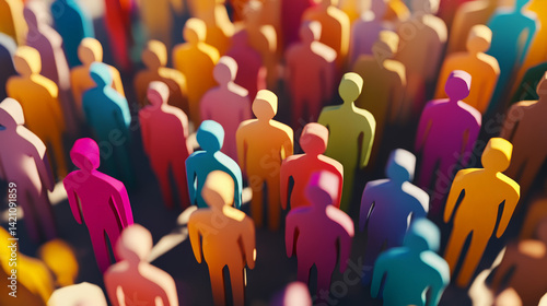 This conceptual image visualizes individuals coming together to form a unified team or business entity. Generative AI