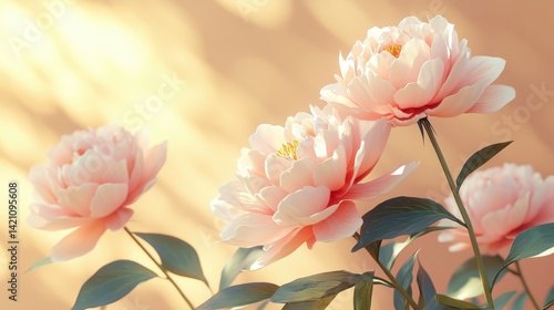 Fototapeta Naklejka Na Ścianę i Meble -  Pink Peonies in Soft Light