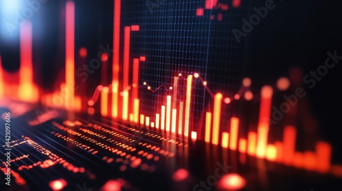 Wallpaper Mural Intense financial data visualization displaying fluctuating market trends. Torontodigital.ca