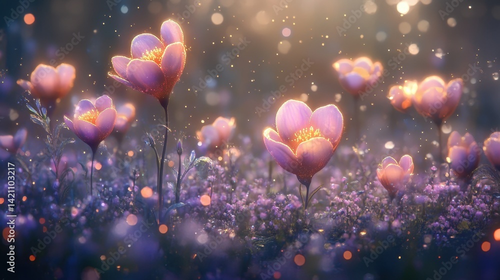 Flowering Plants in a Magical Garden Flowering Plants in a Magical Garden