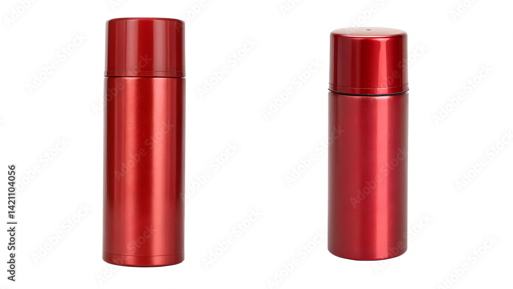 Red Plastic Bottles and Containers Isolated on transparent background Red Plastic Bottles and Containers Isolated on transparent background