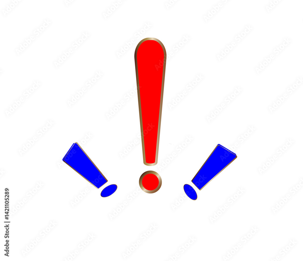 Illustration icon in vector style drawing, featuring an exclamation mark and designed in a minimalistic style Illustration icon in vector style drawing, featuring an exclamation mark and designed in a minimalistic style