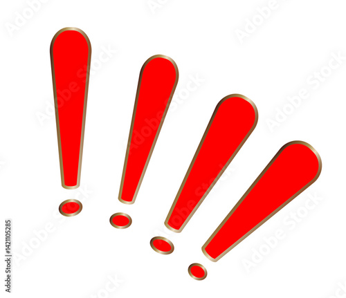 Set of check mark, exclamation mark icons, . Flat and outline style. Vector illustration.