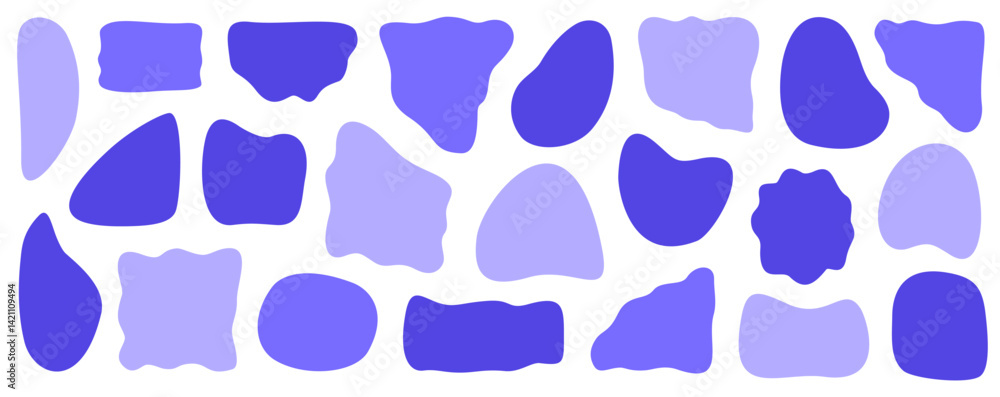 Cool violet-blue abstract shapes with modern rounded edges in high contrast layout for tech interfaces, fashion visuals, and youth branding, Vector Design, Isolated
Cool violet-blue abstract shapes with modern rounded edges in high contrast layout for tech interfaces, fashion visuals, and youth branding, Vector Design, Isolated