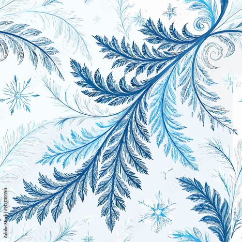 Design a bold, vector illustration of a 2D icy background with a strong, visually striking stroke.  Include crystalline textures.