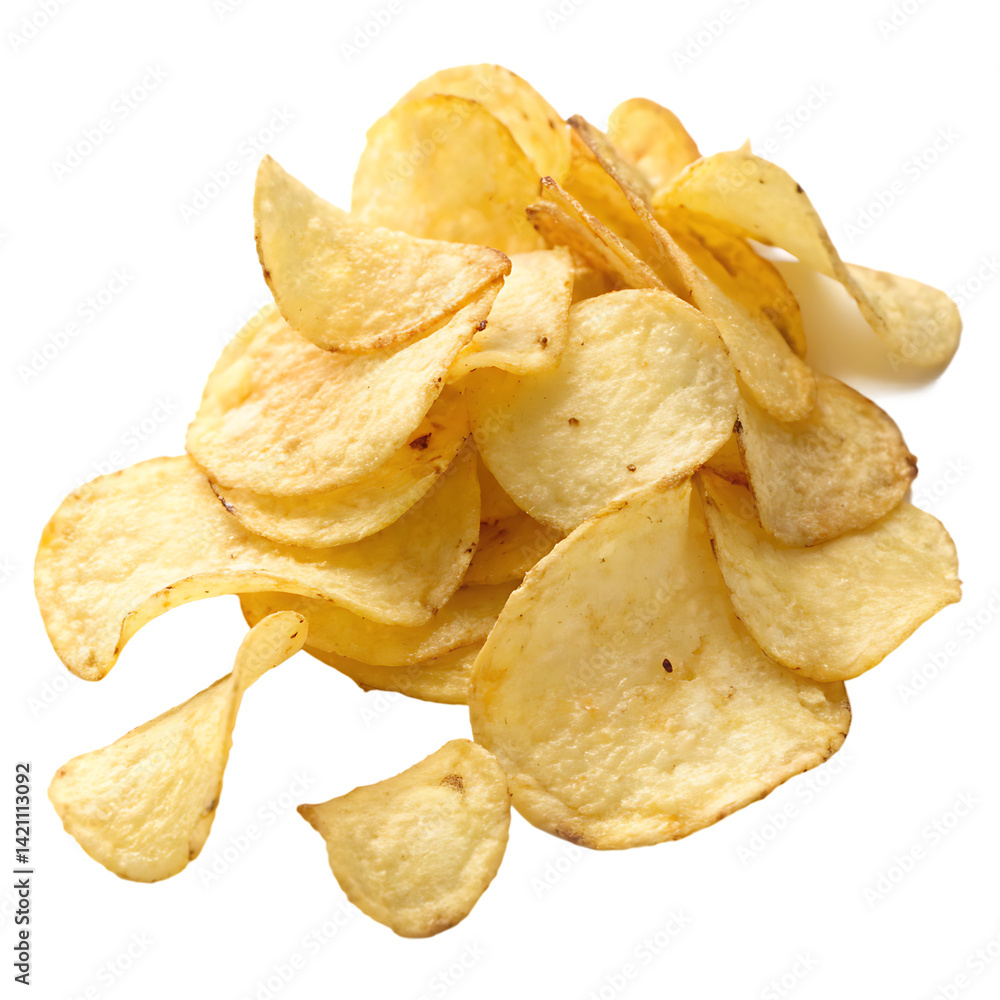 A potato chips isolated on a transparent background A potato chips isolated on a transparent background