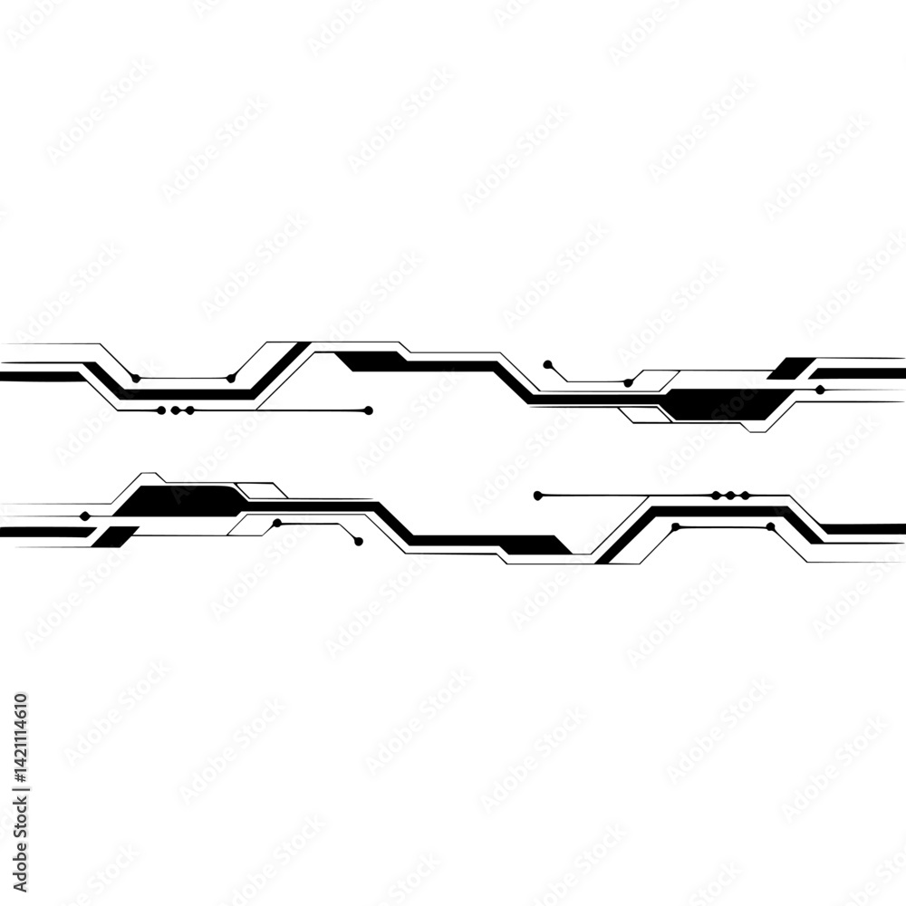 Abstract Tech Circuit Board Design on White Background Abstract Tech Circuit Board Design on White Background