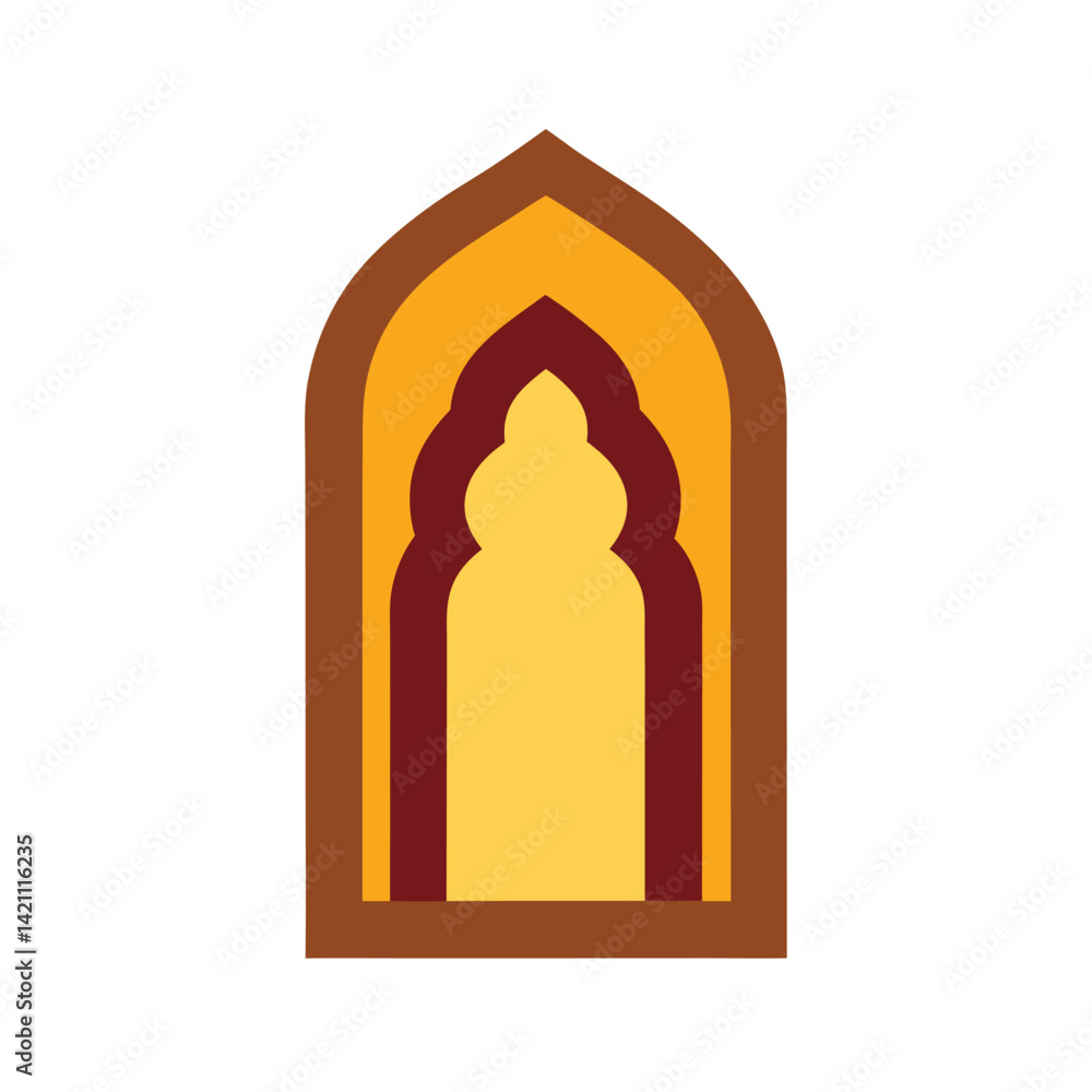 Obraz premium Arabian Decorative Window Frame Vector Illustration