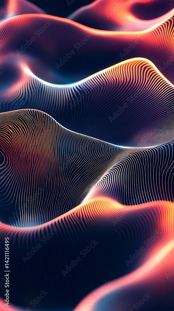 Abstract Orange and Blue Digital Wave Background Modern Design Graphic 3d art flow data dark lines Abstract Orange and Blue Digital Wave Background Modern Design Graphic 3d art flow data dark lines
