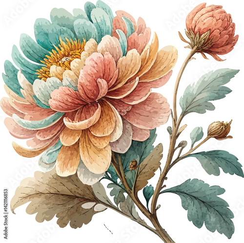 Bright Daisy Flowers in Full Bloom – Vector Clipart