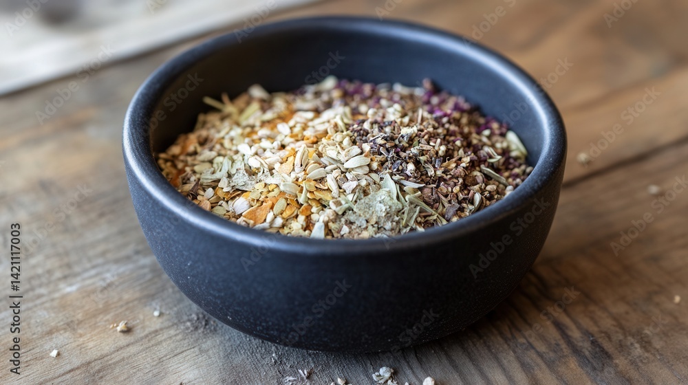 Aromatic blend in dark bowl Aromatic blend in dark bowl