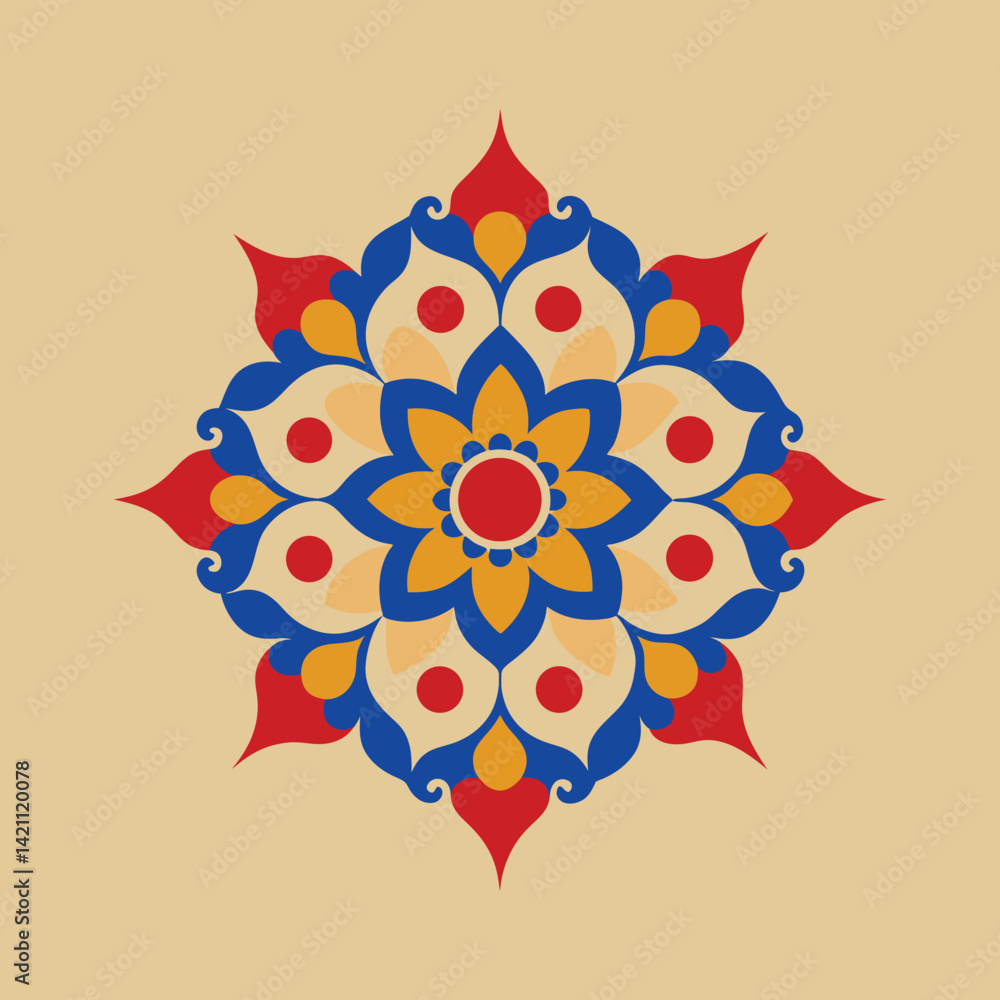 Intricate Mandala Symmetrical Floral Vector Design Intricate Mandala Symmetrical Floral Vector Design