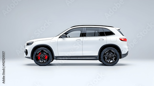 White SUV Side Profile Studio Shot